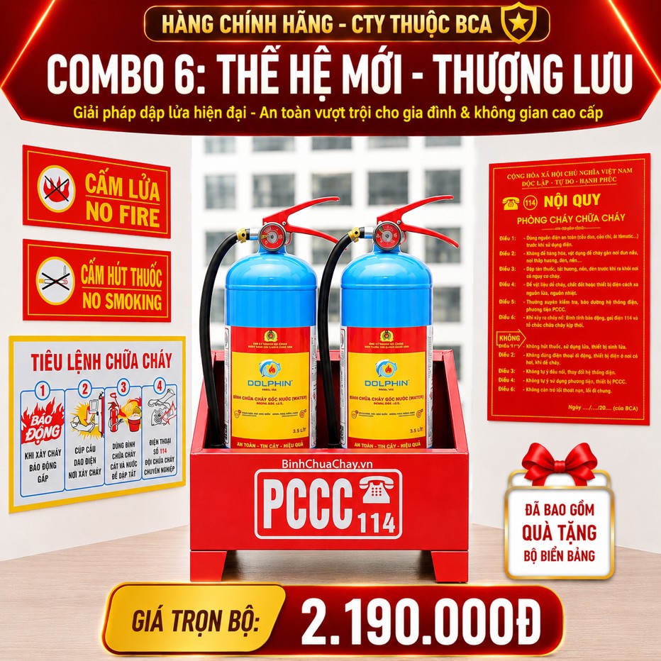 Combo bình chữa cháy hộ kinh doanh 6: "Thế Hệ Mới - Thượng Lưu"